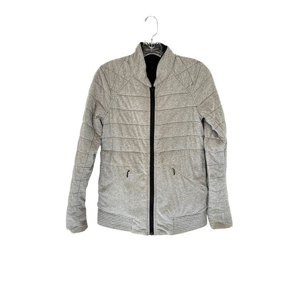 Lululemon Black Gray Reversible Lightweight The Bomb Bomber Jacket Size‎ 4 - Picture 11 of 15